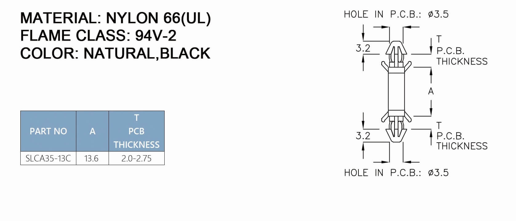 PCB Standoff SLCA35-13C